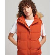 Arancione - Donna Gilet Superdry Chaleco Vintage Everest Faux Fur - Naranja