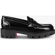 Christian Louboutin Black Loafers Christian Louboutin Womens Black Penny Lug Leather Loafers Eur Women BLACK