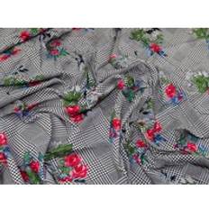 Hemtextil Minerva Rayon Challis Fabrics Black, Pink