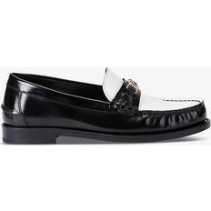 Versace Women Low Shoes Versace Womens Blk/white Medusa Contrast-panel Leather Loafers Eur Women BLK/WHITE