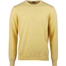 Gule - Strikkegensere Stenströms Round-neck Knitwear, Male, Yellow, Knitwear