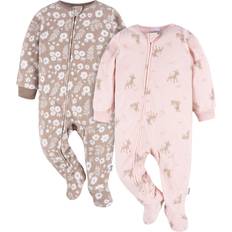 Nightwear Gerber Baby Girls' Flame Resistant Fleece Footed Pajamas 2-Pack, Pink