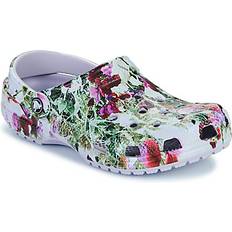 Dam - Gråa Träskor Crocs Classic Clog Floral Clog - Flerfärgad