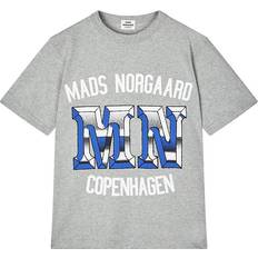 Mads Nørgaard T-shirts Børnetøj Mads Nørgaard T-shirt Theo Light Grey Melange år 176 T-Shirt