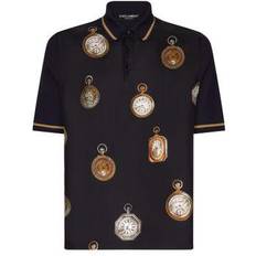 Seta Polos Dolce & Gabbana Watch-Print Silk Polo-Shirt