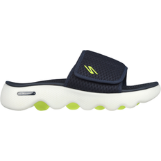 Men - Slip-On Sport Sandals Skechers Men's GO WALK Massage Fit Sandal Sandals 12.0 Navy/Lime Textile/Synthetic Hyper Burst 12.0