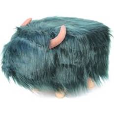 Penelope the Dark Teal Highland Cow Foot Stool