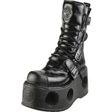 New Rock Botas New Rock patent spring neptuno unisex black platform boots