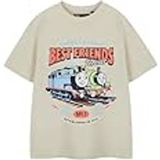 Thomas & Friends Pojkar Beige Grafisk T-shirt Best kortärmad T-shirt Barnkaraktärskläder tankmotordesign Officiella varor