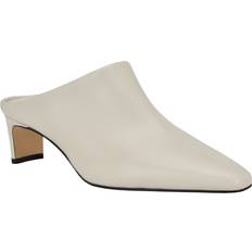 Calvin Klein Women's Rizzy Square Toe Slip-On Dress Shoes Ivory Leather