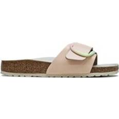 Birkenstock Madrid Big Buckle Natural Leather Unisex Slides Sandals Light Rose Women Men x Narrow