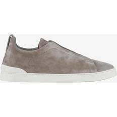 Zegna Sko Zegna Gray Suede Triple Stitch Sneakers 052 LT GRY SLD