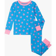 Girls Pajamases Hatley Girls Blue Glitter Stars Cotton Pyjamas 10 year