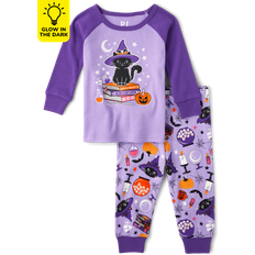 Nightwear The Children's Place Baby And Toddler Girls Glow Cat Witch Snug Fit Cotton Pajamas 18-24 Lilac Rose