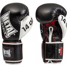 Kampfsport Boxhandschuhe aus Leder Metal Boxe sparring Noir