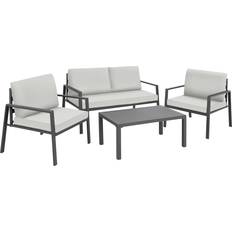 Tectake Aluminium Loungesæt tectake Havesofasæt Göteborg Lysegrå Loungesæt