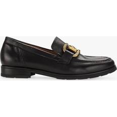 Gabor Low Shoes Gabor Dupri Wide Fit Leather Loafers, Black/Dark Gold