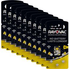 Hearing Aids Varta Rayovac Acoustic Zinc Air Hearing Aid Batteries, Size 10 AU, Yellow Tab, Pack of 60