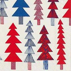 kuusikossa red fir trees christmas paper lunch napkins 3 ply 33cm sq