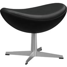 Läder - Svarta Fotpallar Fritz Hansen 3127 Ägget Grace Fotpall