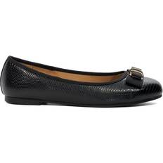 Dune London Ballerinas Dune London Womens Ladies Harlingtons Bow Detail Croc-Effect Ballet Flats Black