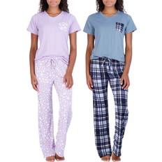 Real Essentials Pack: Women’s Plus Pajama Sets Ladies Short Sleeve V-Neck Tops Pants Bottoms Bamboo Pijama Mujer comfy Soft PJ fashion Sleepwear Lightweight Fall Clothing Sleep Lounge Night Set 12, 2X