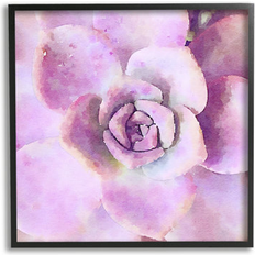 Stupell Pink Succulent Botanical Leaves Black Framed Art 24x24"