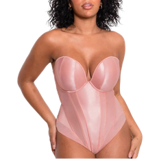 Elastane/Lycra/Spandex Bodysuits Scantilly Classique Plunge Strapless Padded Body - Powdery Pink