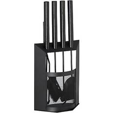 Fire Companion Sets Relaxdays 5-piece fireplace companion tool set with poker, shovel and brush, black