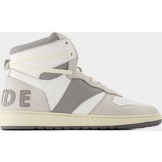 Läder Hi-Top Sneakers - Vit