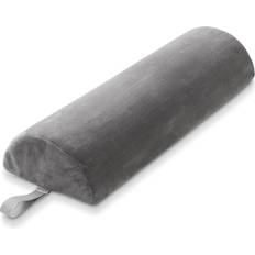 Saloniture Jumbo Half Round Massage Table Bolster Pillow Pad 26 x 9 x 4.5 Inch Gray Velour