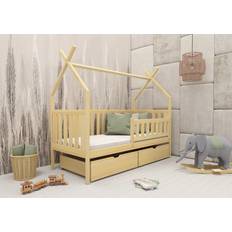 Letti a soppalco Hausbett Darlin 200 x 90 cm Kiefer Massiv Natur