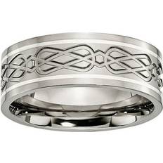 Eternity Rings Chisel Mens Endless Affectiontm Sterling Silver Inlay Celtic Knot Band