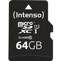 64 Go Cartes mémoire Intenso Premium MicroSDXC Class 10 UHS-I U1 45/10MB/s 64GB +SD adapter