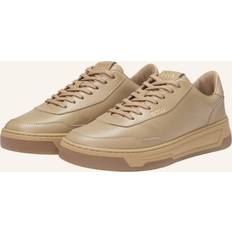 BOSS Leather trainers with padded collar Beige