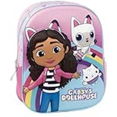 Chest Strap School Bags Gabby's Dollhouse Gabby's Dollhouse children's backpack, pink, zip, 25 x 31 x 10 cm, children's backpack with 3D details, padded handles, original product designed in Spain, pink, Pink, Estándar, Casual