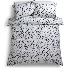 Habitat Dot Penny Duvet Cover White, Black (200x200cm)