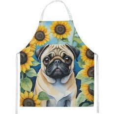 Carolines Treasures Pug Sunflowers Spun Apron Multicolor
