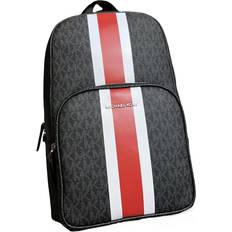 Backpacks Michael Kors Coated Canvas Commuter Sling Pack Backpack Black Red Stripe Large