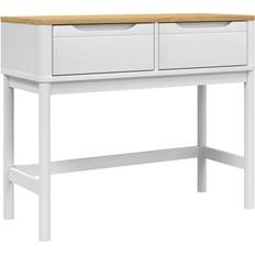 vidaXL Floro White/Natural Console Table 36.5x89.5cm