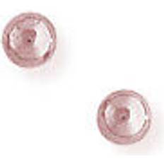 Rose Gold Earrings Jewelco London Ladies 9ct pink rose gold 3d round bead ball stud earrings 4mm