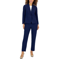 Blue - Women Suits Le Suit Women's Crepe One Button Pantsuit - Indigo