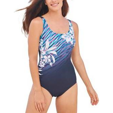 Florals Swimsuits Swimsuits For All One Piece Tank Swimsuit with Adjustable Straps - Purple Floral