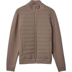 Reiss Men Jackets Reiss Southend Hybrid Quilt and Knit Zip Through Jacket - Mink