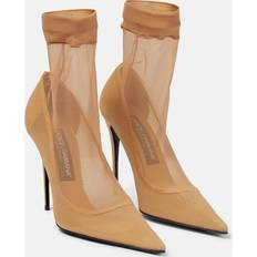 Dolce & Gabbana Women Boots Dolce & Gabbana x Kim stretch tulle sock ankle boots neutrals UK 7.5