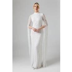 Coast Paisley Embellished Cape Sleeve Wedding Dress Ivory