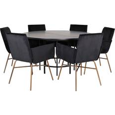 Venture Home Copenhagen Matgrupp 140 cm Rund med 6 Petra Stolar Matbord