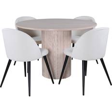 Venture Home Bianca Matgrupp 110 cm Rund med 4 Stolar Matbord