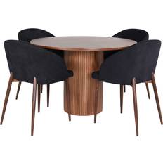 Venture Home Bianca Matgrupp 110 cm Rund med 4 Arch Stolar Matbord