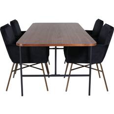 Stål Matbord Venture Home Unos Matgrupp 200 cm Rektangulär med 4 Petra stolar Matbord